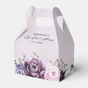 Shades of Dusty Paarse Blooms Floral Vrijgezellenf Bedankdoosjes