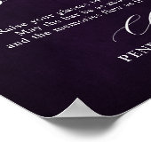 Shades of Dusty Paarse Bruiloft Open Bar Teken Poster (Hoek)