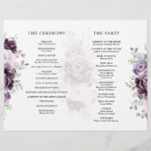 Shades of Dusty Purple Blooms Programme de mariage (Dos)