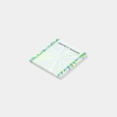 Shades of Green and Blue Line Burst Pattern + Name Post-it® Notes (Schuin)