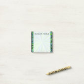 Shades of Green/Blue Line Burst Pattern + Name Post-it® Notes (Op bureau)