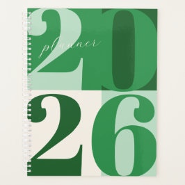 Shades of Green Bold Year Color Block Planner