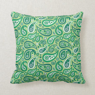 Shades of Green Paisley Pattern Kussen