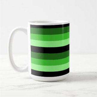Shades of Green Stripes met zwart Koffiemok