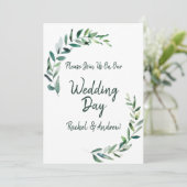 Shades of Green - Wedding Invitation Kaart (Staand voorkant)