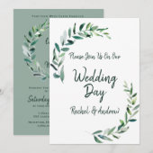 Shades of Green - Wedding Invitation Kaart (Voorkant / Achterkant)