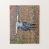 Shades of Grey Longhorn Koe Puzzel Legpuzzel (Verticaal)