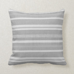 Shades of Grey & White Linen Watch Striped Pillow Kussen