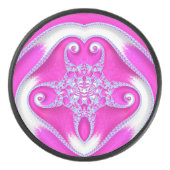 ~ Shades of Hot Pink en White ~ Hockey Puck (Voorkant)