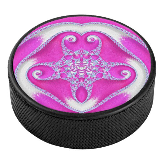 ~ Shades of Hot Pink en White ~ Hockey Puck (3/4)