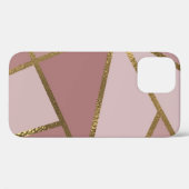 Shades of Mauve Pink & Gold Bronze Geometric Glam Case-Mate iPhone Case (Achterkant (horizontaal))
