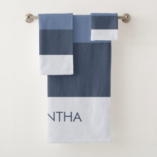 Shades of Modern Color Blocks Stripes Personalize Bad Handdoek