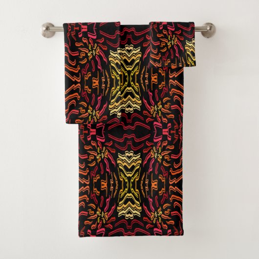 Shades Of Orange Red Yellow Ribbon Art Design (En situation)