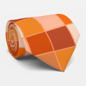 Shades of Oranje Squares Stropdas (Opgerold)