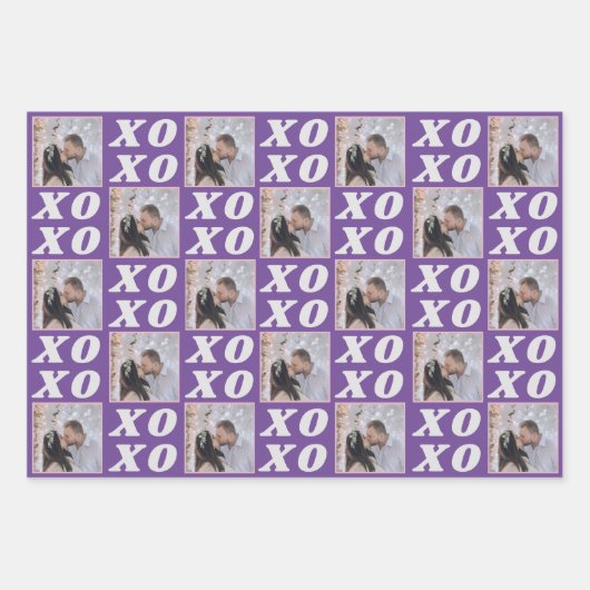 Shades of Paarse kerstfoto 3 Gift Inpakpapier Vel (Voorkant 2)