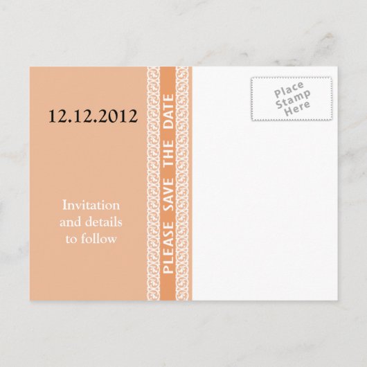 Shades of Peach Sla de datum Briefkaarten (Achterkant)