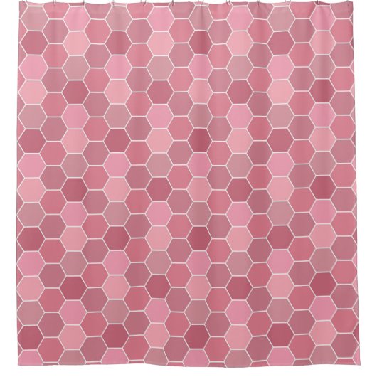 Shades of Pink Honeycomb Pattern Douchegordijn (Voorkant)
