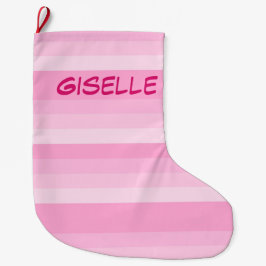 Shades of Pink Stripes kerstmis Grote Kerstsok