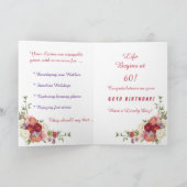 Shades of Pink White Peony Flower Happy Birthday Kaart (Binnen)