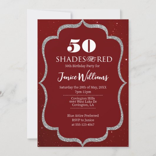 Shades of Red Birthday Invitation (Devant)