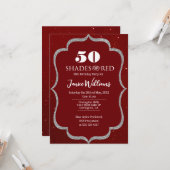 Shades of Red Birthday Invitation (Devant/Arrière en situation)