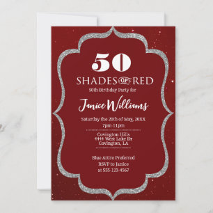 Shades of Red Birthday Invitation