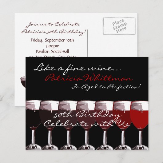 Shades of Red Invitation (Devant / Derrière)