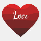 Shades of Red Love Heart Sticker (Voorkant)