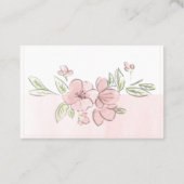 Shades of roze Floral waterverf Visitekaartje (Achterkant)