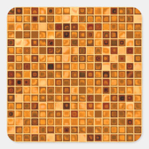 Shades of Rust Sinaasappel 'Watery'-mozaïekheipat Vierkante Sticker
