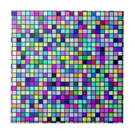 Shades of Spring Multicolored Squares Pattern Tegeltje