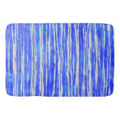 Shades of White and Blue Striped Pattern Badmat (Voorkant)