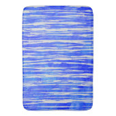 Shades of White and Blue Striped Pattern Badmat (Voorkant Verticaal)