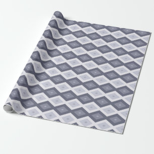Shades van blauw grijs diamantpatroon cadeaupapier