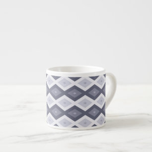 Shades van blauw grijs diamantpatroon espresso kop