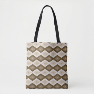 Shades van bruin diamantpatroon draagtas