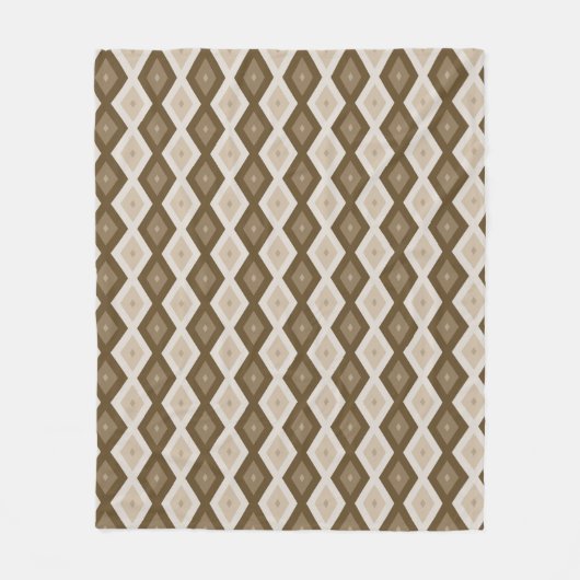 Shades van bruin diamantpatroon fleece deken (Voorkant)