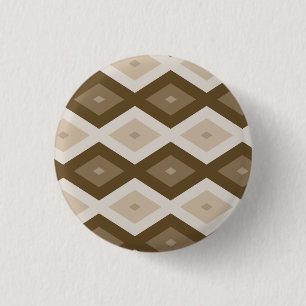 Shades van bruin diamantpatroon ronde button 3,2 cm