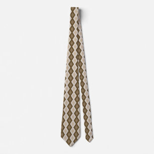 Shades van bruin diamantpatroon stropdas