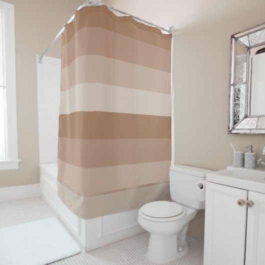 Shades van bruine strepen douchegordijn (In situ)