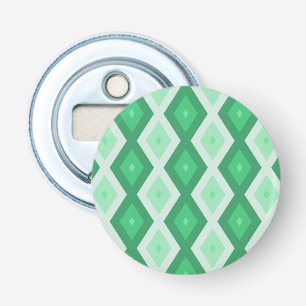 Shades van groen diamantpatroon button flesopener