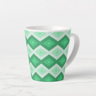 Shades van groen diamantpatroon latte mok