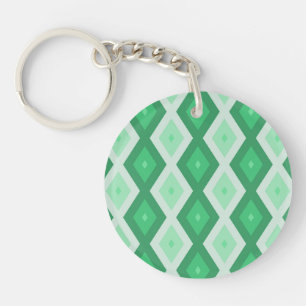Shades van groen diamantpatroon sleutelhanger
