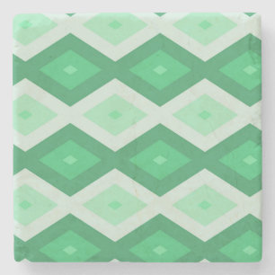 Shades van groen diamantpatroon stenen onderzetter