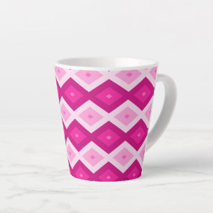 Shades van het diamantpatroon van fuchsia latte mok