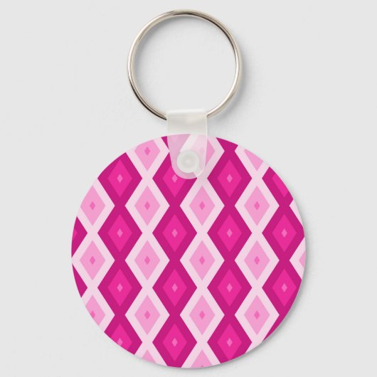 Shades van het diamantpatroon van fuchsia sleutelhanger (Voorkant)