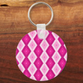 Shades van het diamantpatroon van fuchsia sleutelhanger (Voorkant)