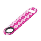 Shades van het diamantpatroon van fuchsia speed flessenopener (Achterkant Gekanteld)