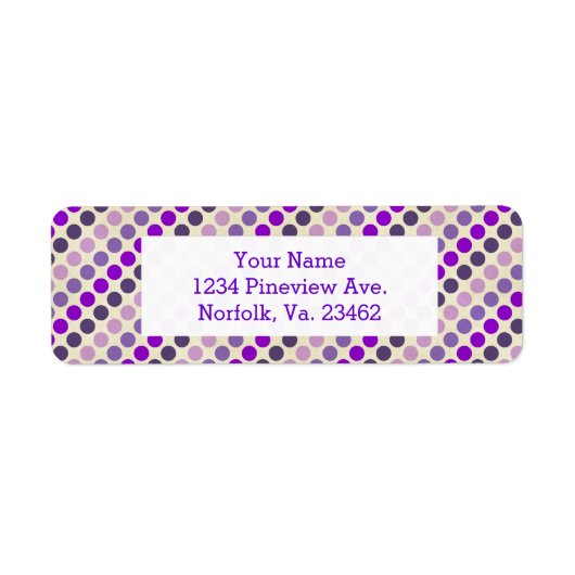 Shades van Paarse pokadots van Shirley Taylor Etiket (Voorkant)