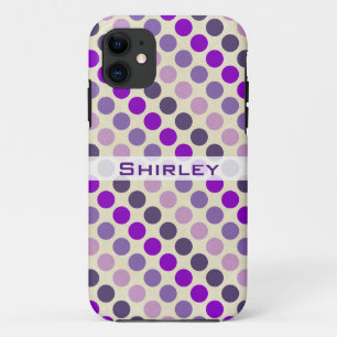 Shades van Paarse Polka Dots van Shirley Taylor iPhone 11 Hoesje